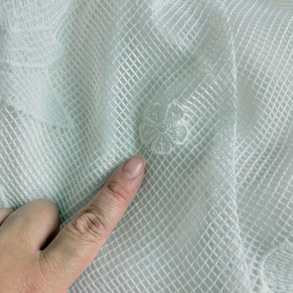 Anthropologie White Sheer Sleeve Dress - Picture 14 of 16